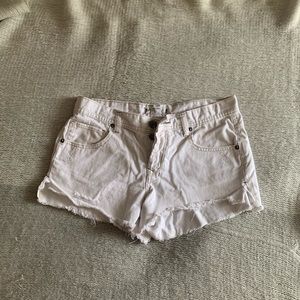 Free People White Cutoff Shorts